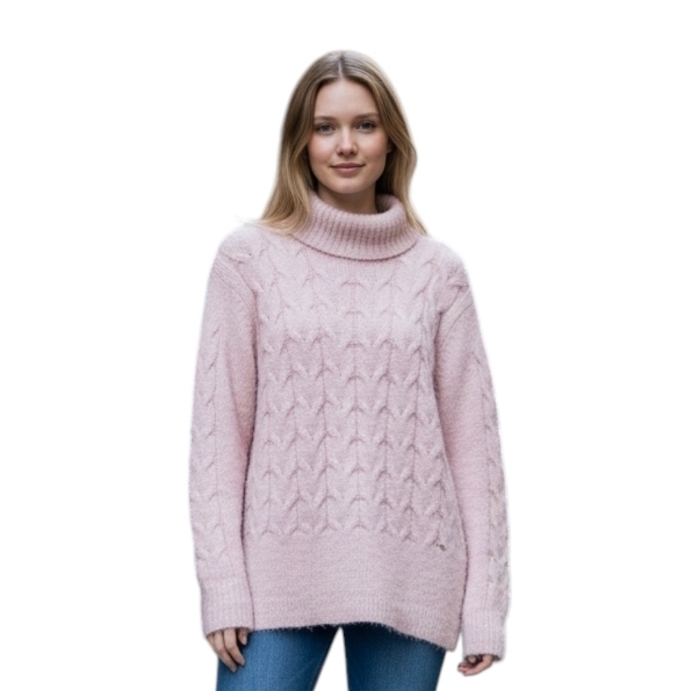 Ted Baker Soft Pink Cowl Neck Wool Blend Sweater